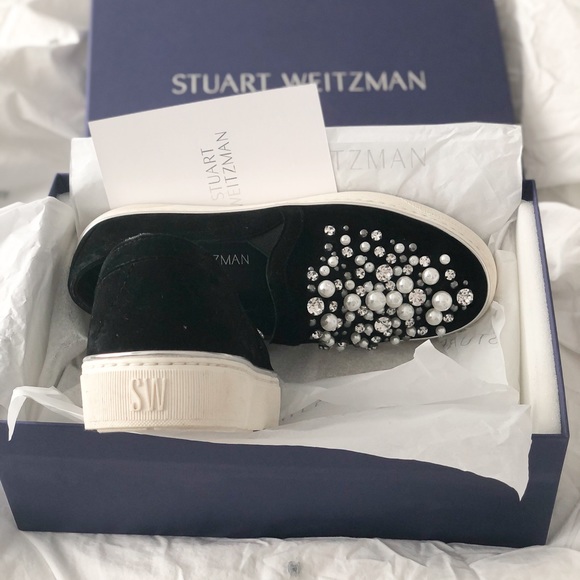 Stuart Weitzman Decor Pearl-Embellished Sneakers - Picture 5 of 6